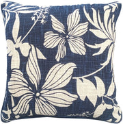 Atmacha Home & Living Cushion 45x45 cm / Assorted FLORAL PRINT ON LOOSE WEAVE INDIGO  45x45 cm