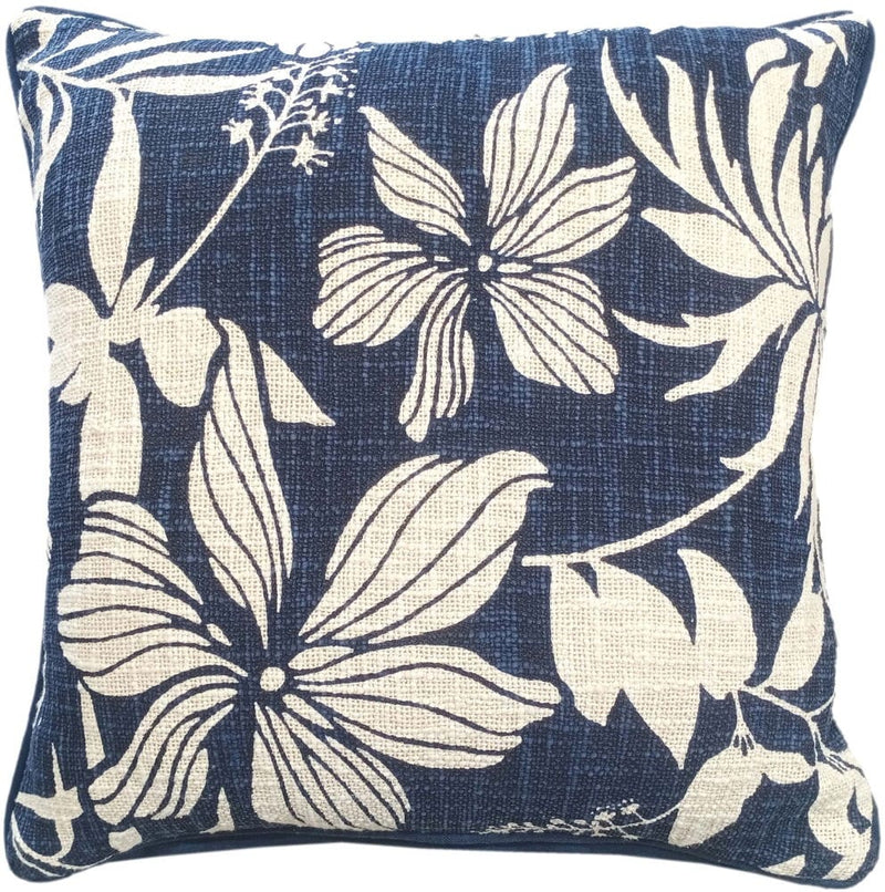 Atmacha Home & Living Cushion 45x45 cm / Assorted FLORAL PRINT ON LOOSE WEAVE INDIGO  45x45 cm