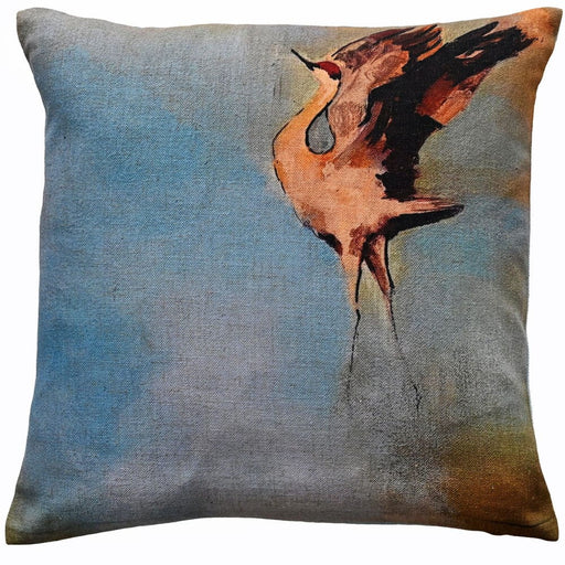 Atmacha Home & Living Cushion 45x45 cm / Assorted FLYING CRANE PRINT ON FAUX LINEN 45x45 cm