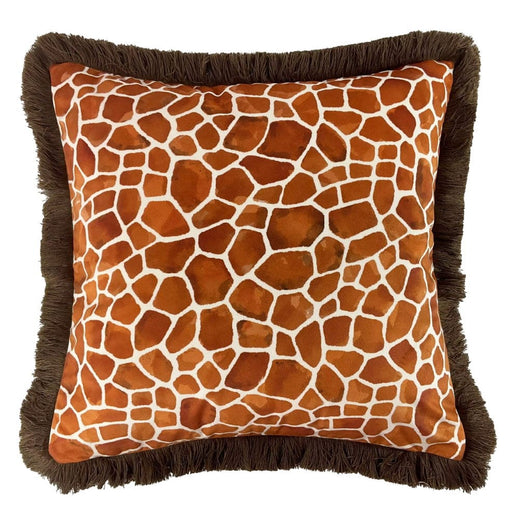 Atmacha Home & Living Cushion 45x45 cm / Assorted PAUL MONEYPENNY GIRAFFE PRINT WITH FRINGE 45x45 cm