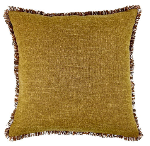 Atmacha Home & Living Cushion 45x45 cm / Assorted PLAIN LINEN LIKE WITH FRINGES WHISKEY 45x45 cm