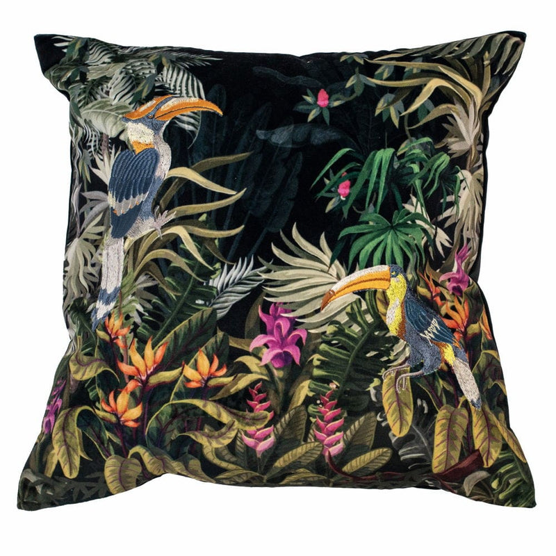 Atmacha Home & Living Cushion 45x45 cm / Black EMB TOUCAN ON BLACK VELVET Black / 45x45 cm