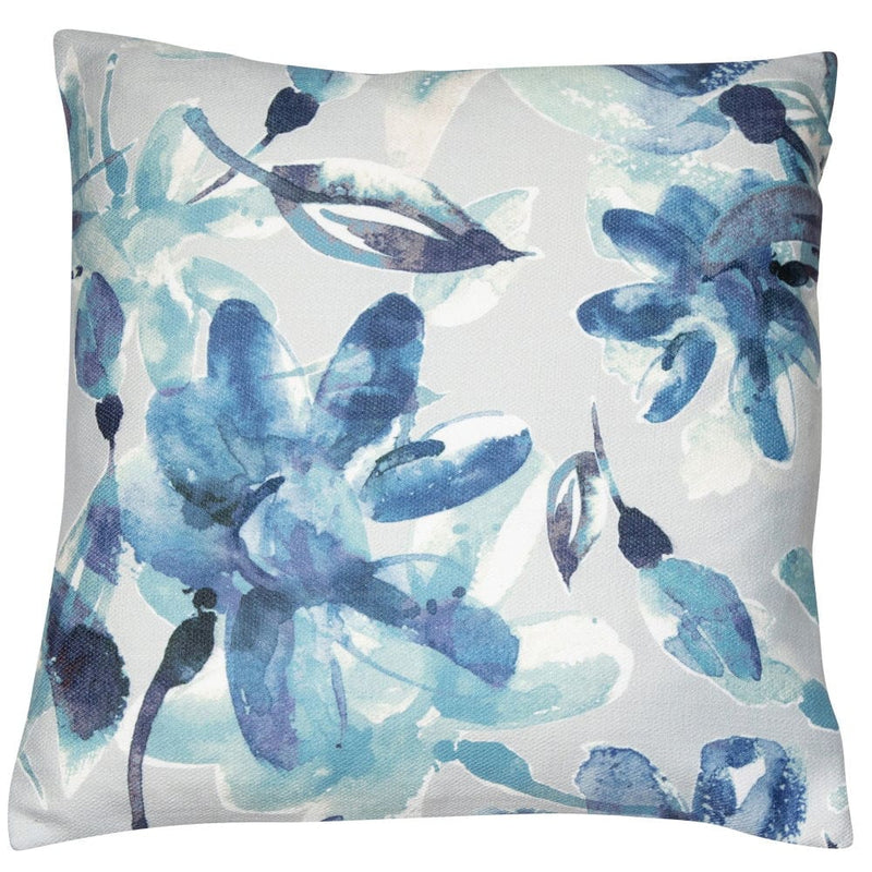 Atmacha Home & Living Cushion 45x45 cm / Blue BLUE FLORAL WATER COLOUR ON RECYCLE Blue / 45x45 cm