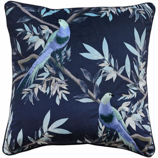 Atmacha Home & Living Cushion 45x45 cm / Blue EMB BLUE BIRDS WITH TREES Blue / 45x45 cm