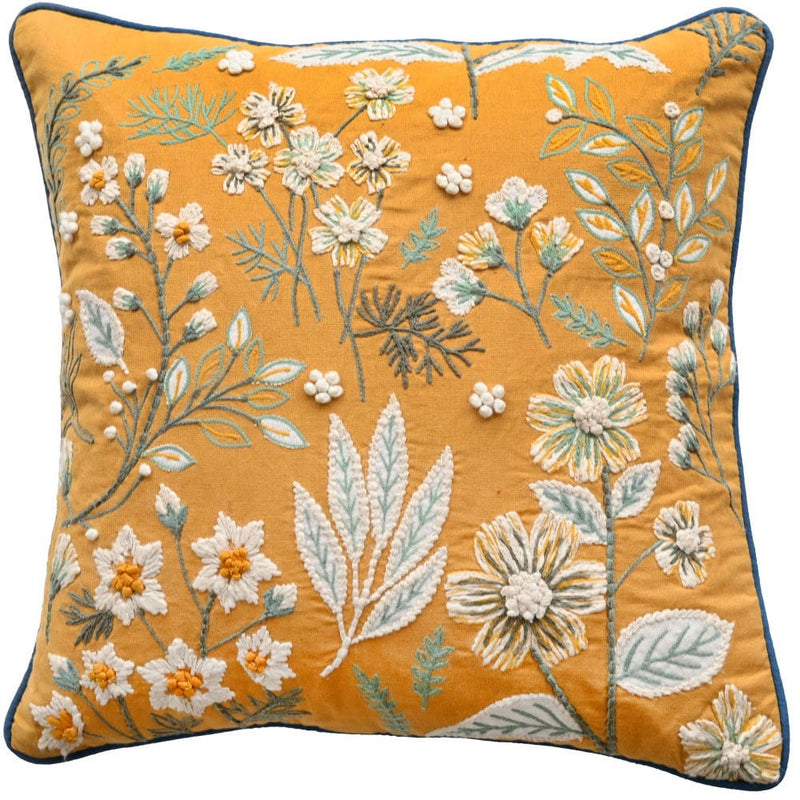 Atmacha Home & Living Cushion 45x45 cm / Blue YELLOW AND BLUE EMB FLORAL45 X 45 Blue / 45x45 cm