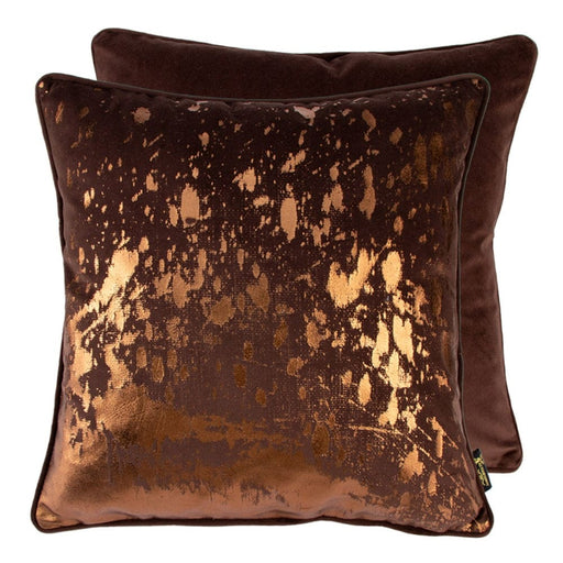 Atmacha Home & Living Cushion 45x45 cm / Bronze BRONZE FOIL SPLASH CUSHION ON CHOC Bronze / 45x45 cm