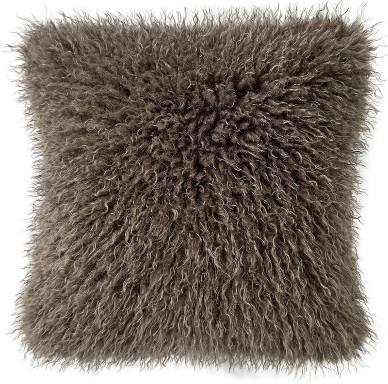 Atmacha Home & Living Cushion 45x45 cm / Brown TEXTURED FAUX MONGOLIAN FUR CUSHION BROWN  45 Brown / 45x45 cm
