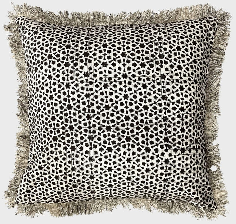 Atmacha Home & Living Cushion 45x45 cm / Charcoal BLOCK PRINTED CUSHION MOCHA 45X45CMS Charcoal / 45x45 cm