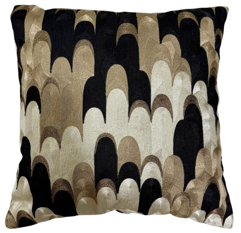 Atmacha Home & Living Cushion 45x45 cm / Gold ART DECO EMB BLACK AND GOLD ON TAUPE Gold / 45x45 cm