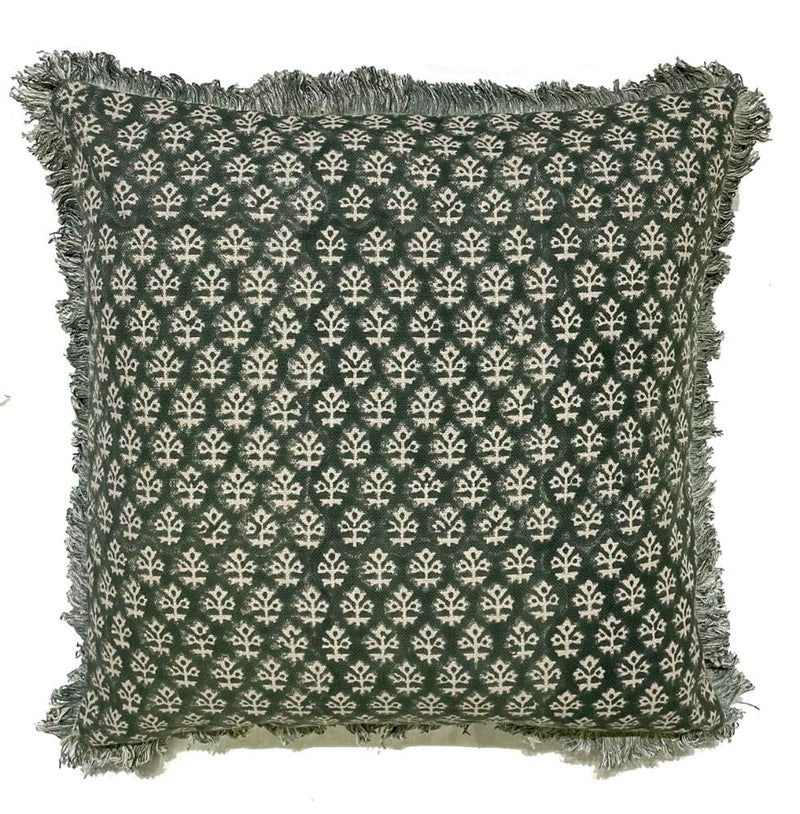 Atmacha Home & Living Cushion 45x45 cm / Green BHUTI BLOCK PRINT NAT ON GREEN / 45x45 cm
