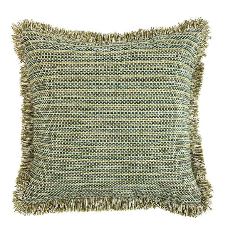 Atmacha Home & Living Cushion 45x45 cm / Green JACQUARD MLTI THREAD WT FRINGE-GREEN / 45x45 cm