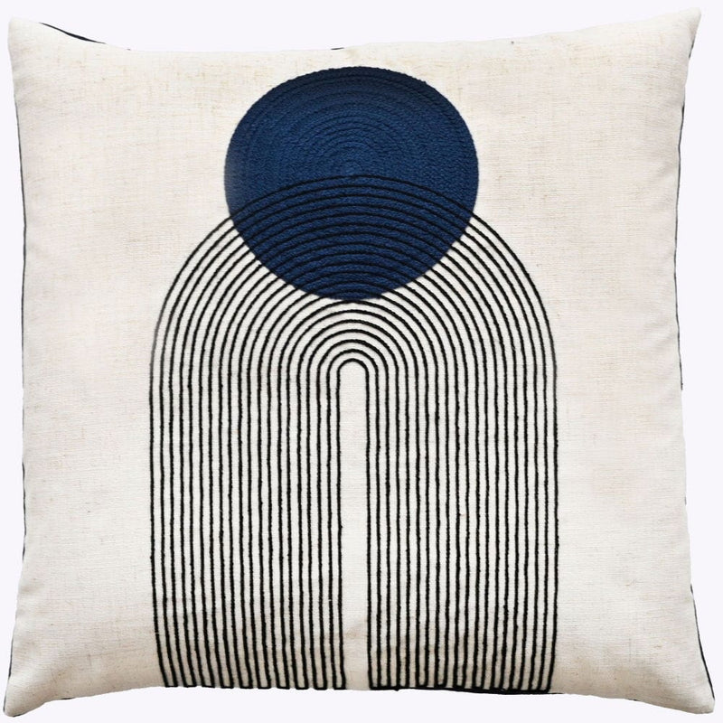 Atmacha Home & Living Cushion 45x45 cm / Navy ART DECO DESIGN WITH CHAIN CREWEL STITCH NAVY / 45x45 cm