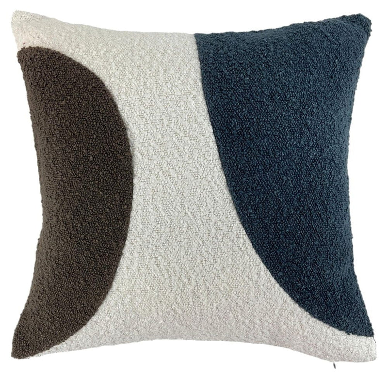Atmacha Home & Living Cushion 45x45 cm / Navy BOUCLE CIRCLES IN NAVY & BROWN WITH BOUC REV 45X45 Navy / 45x45 cm