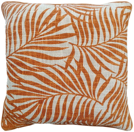 Atmacha Home & Living Cushion 45x45 cm / Orange LEAF PRINT ON LOOSE WEAVE ORANGE / 45x45 cm