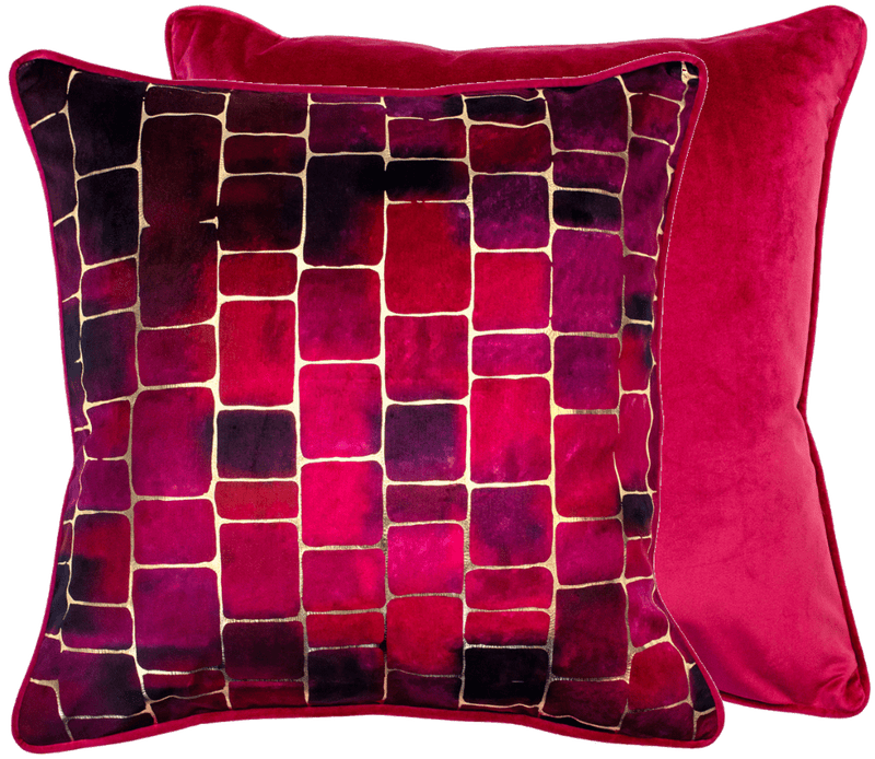 Atmacha Home & Living Cushion 45x45 cm / Pink PRETTY PINK/AUB MOSAIC WITH GOLD PRINT 45 X 4 Pink / 45x45 cm
