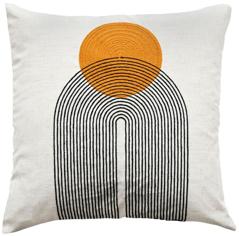 Atmacha Home & Living Cushion 45x45 cm / Rust ART DECO DESIGN WITH CHAIN CREWEL STITCH RUST / 45x45 cm