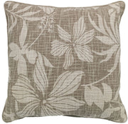Atmacha Home & Living Cushion 45x45 cm / Taupe FLORAL PRINT ON LOOSE WEAVE TAUPE / 45x45 cm