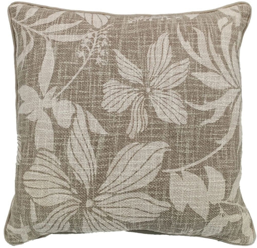 Atmacha Home & Living Cushion 45x45 cm / Taupe FLORAL PRINT ON LOOSE WEAVE TAUPE / 45x45 cm