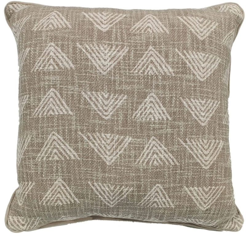 Atmacha Home & Living Cushion 45x45 cm / Taupe TRIANGLE PRINT ON LOOSE WEAVE TAUPE / 45x45 cm
