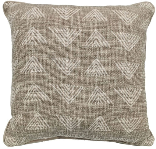 Atmacha Home & Living Cushion 45x45 cm / Taupe TRIANGLE PRINT ON LOOSE WEAVE TAUPE / 45x45 cm