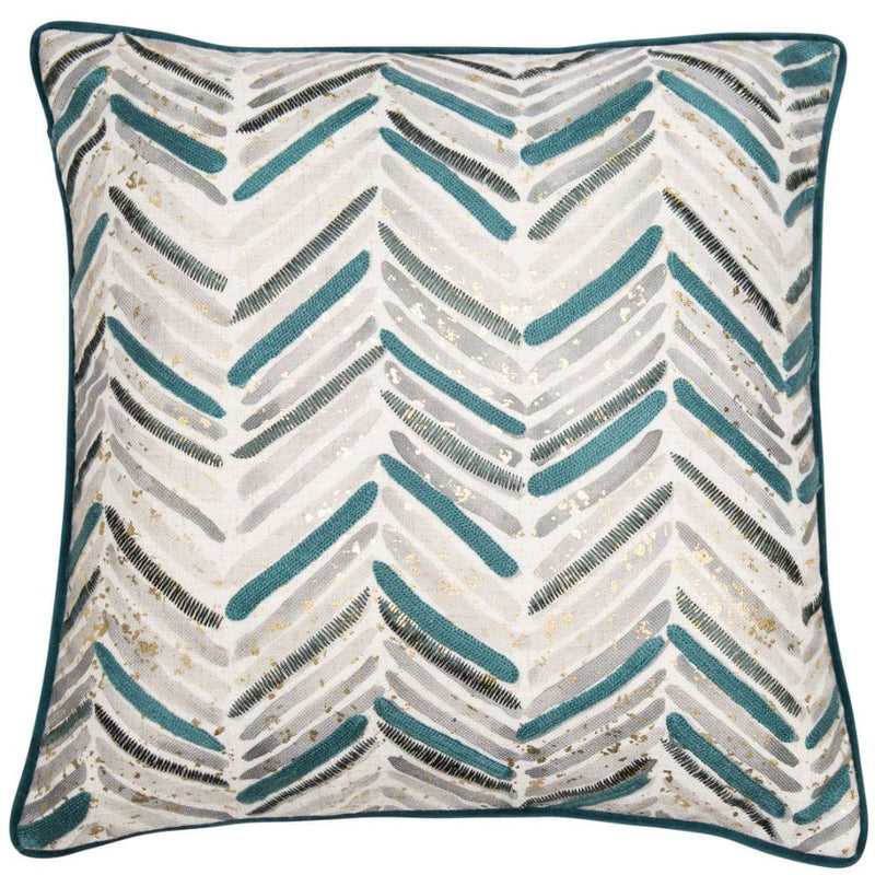 Atmacha Home & Living Cushion 45x45 cm / Teal PRINT W. EMB CHEVRON TEAL / 45x45 cm