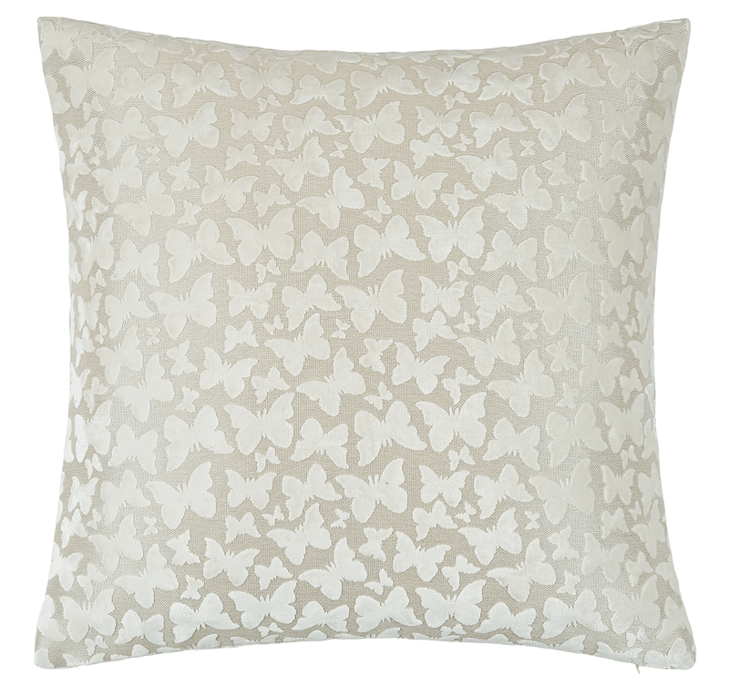 Atmacha Home & Living Cushion 50 x 50 Cut Velvet Butterfly Ivory Velv Rev Cushion