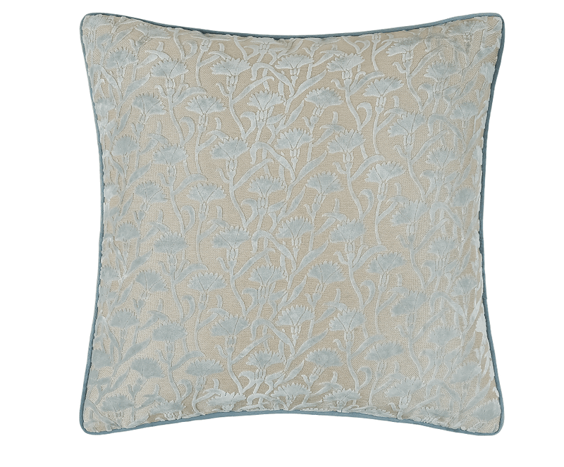 Atmacha Home & Living Cushion 50 x 50 Cut Velvet Floral Baby Blue Rev Cushion