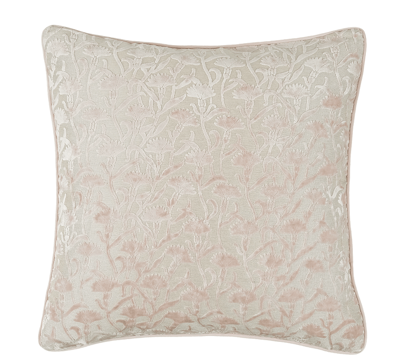 Atmacha Home & Living Cushion 50 x 50 Cut Velvet Floral Baby Pink Rev Cushion