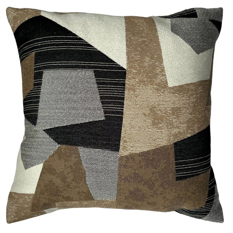 Atmacha Home & Living Cushion 50x50 cm / Black PATCHWORK TEXT  IN NEUTRALS AND BLACK / 50x50 cm