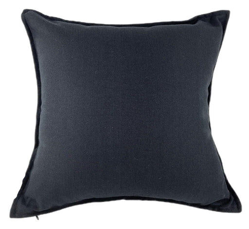 Atmacha Home & Living Cushion 50x50 cm / Black POLY LINEN MIX WITH FLANGE BLACK / 50x50 cm