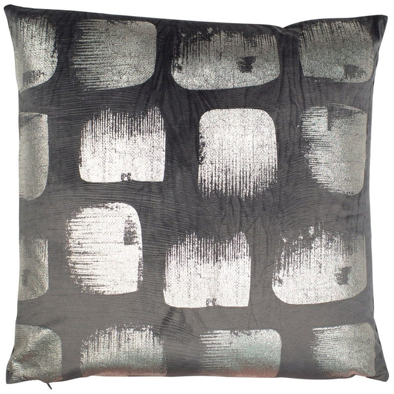 Atmacha Home & Living Cushion 50x50 cm / Grey ABSTRACT SQUARES ON GREY VELVET Grey / 50x50 cm