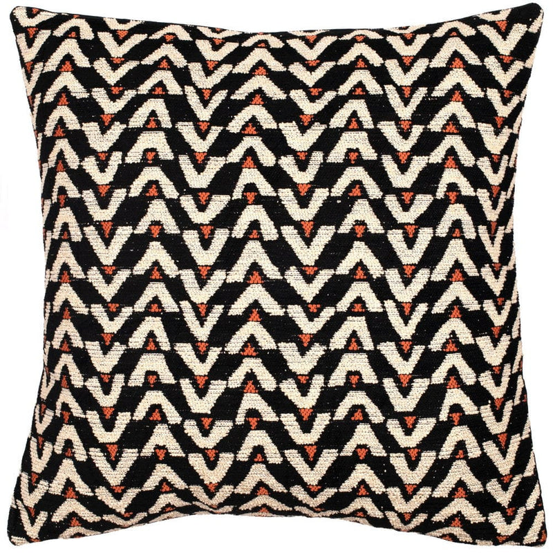 Atmacha Home & Living Cushion 50x50 cm / Orange TRIBAL JAQ BLK/CREAM WITH ORANGE / 50x50 cm