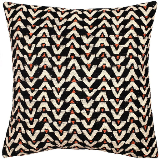 Atmacha Home & Living Cushion 50x50 cm / Orange TRIBAL JAQ BLK/CREAM WITH ORANGE / 50x50 cm