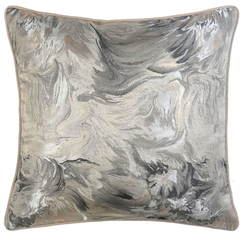 Atmacha Home & Living Cushion 50x50 cm / Taupe STROKE SPARKLE JAQ WITH VELV REV TAUPE / 50x50 cm