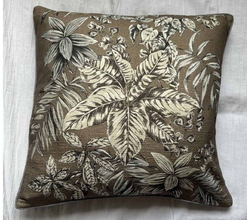 Atmacha Home & Living Cushion 50x50 cm / Taupe TAUPE FLORAL PRINTED CUSHION Taupe / 50x50 cm