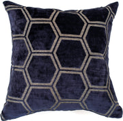Atmacha Home & Living Cushion 56 x 56 Large Hexagon Cut Velvet Navy Cushion