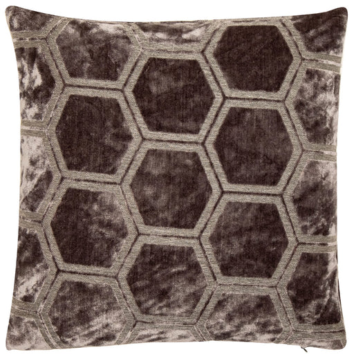 Atmacha Home & Living Cushion 56 x 56 Large Hexagon Cut Velvet Slate Cushion