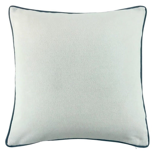 Atmacha Home & Living Cushion 56 x 56 Lge Slub Cream With Blue Piping And Blue Rev Cushion