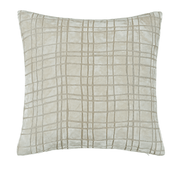 Atmacha Home & Living Cushion 56 x 56 Pm Abstract Check Cut Velvet Cushion Ivory In 56x56cm