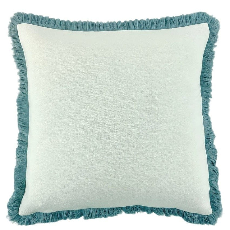 Atmacha Home & Living Cushion 56 x 56 Slub With Heavy Blue Fringe Cushion