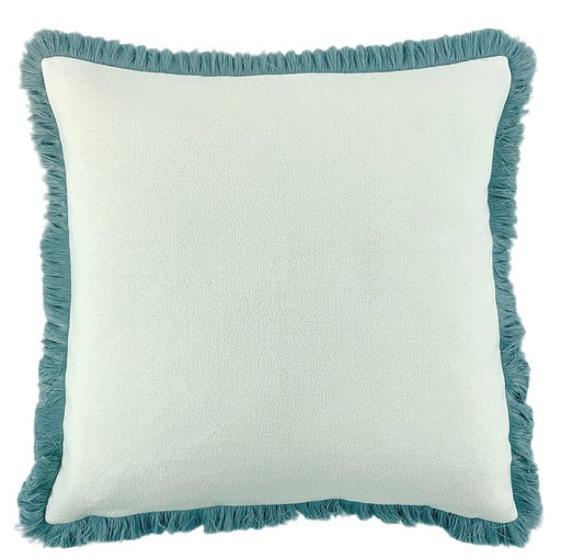 Atmacha Home & Living Cushion 56 x 56 Slub With Heavy Blue Fringe Cushion