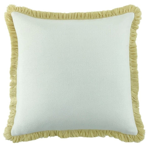 Atmacha Home & Living Cushion 56 x 56 Slub With Heavy Buttercup Fringe Cushion