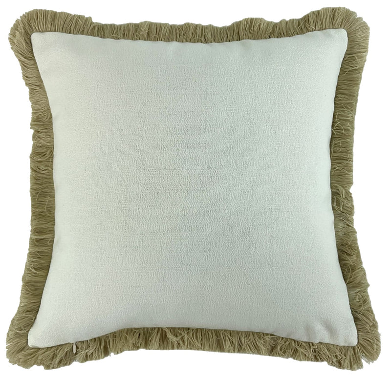 Atmacha Home & Living Cushion 56 x 56 Slub With Heavy Natural Fringe Cushion