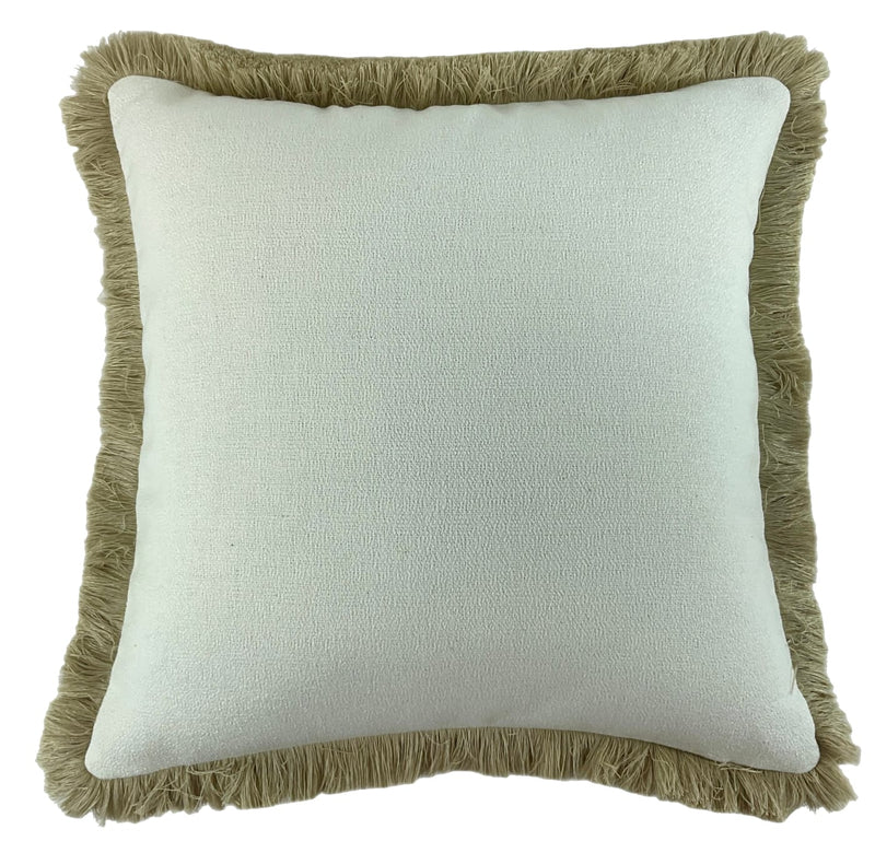 Atmacha Home & Living Cushion 56 x 56 Slub With Heavy Natural Fringe Cushion