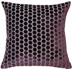 Atmacha Home & Living Cushion 56x56 cm / Assorted LARGE HEX CUT  VELVET AUBERGINE 56x56 cm