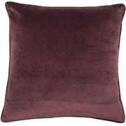 Atmacha Home & Living Cushion 56x56 cm / Assorted MATT POLY VELVET WITH PIPING AUBERGINE 56x56 cm