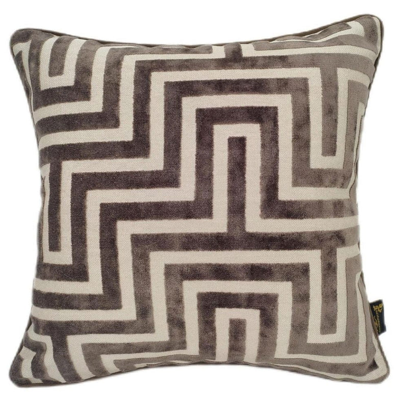Atmacha Home & Living Cushion 56x56 cm / Assorted MAZE CUT VELVET PM CHOC 56x56 cm