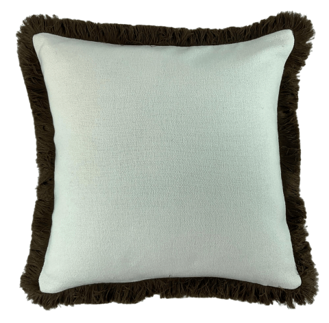 Atmacha Home & Living Cushion 56x56 cm / Assorted SLUB  WITH HEAVY CHOC  FRINGE 56x56 cm