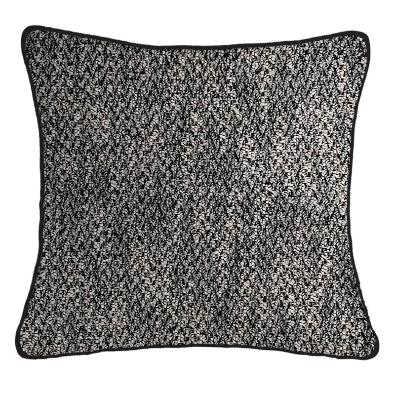 Atmacha Home & Living Cushion 56x56 cm / Black HERRINGBONE TEXTURED CUSHION BLACK / 56x56 cm