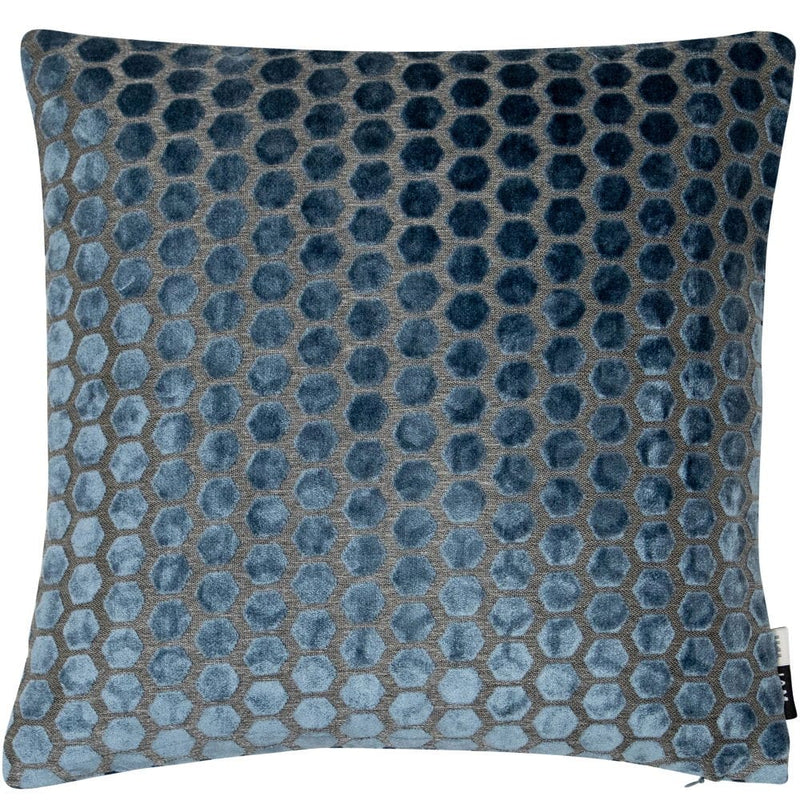 Atmacha Home & Living Cushion 56x56 cm / Blue LARGE HEX CUT VEVLET BLUE / 56x56 cm